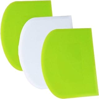 SURDOCA Dough Scraper Bench Scraper - 3P 4.7x3.7" Plastic Flexible Bowl Scraper, Sharp Edge & Angles Cake Scraper. Non-Slip Bakeware Decora...