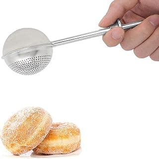 HULISEN Flour Duster for Baking, One-Handed Operation, 304 Stainless Steel Powdered Sugar Shaker Duster, Pick Up and Dust Flour Sifter, Gif...