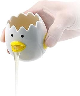LuoCoCo Cute Egg Separator, Ceramics Vomiting Chicken Egg Yolk White Separator, Practical Household Small Egg Filter Splitter, Kitchen Gadg...